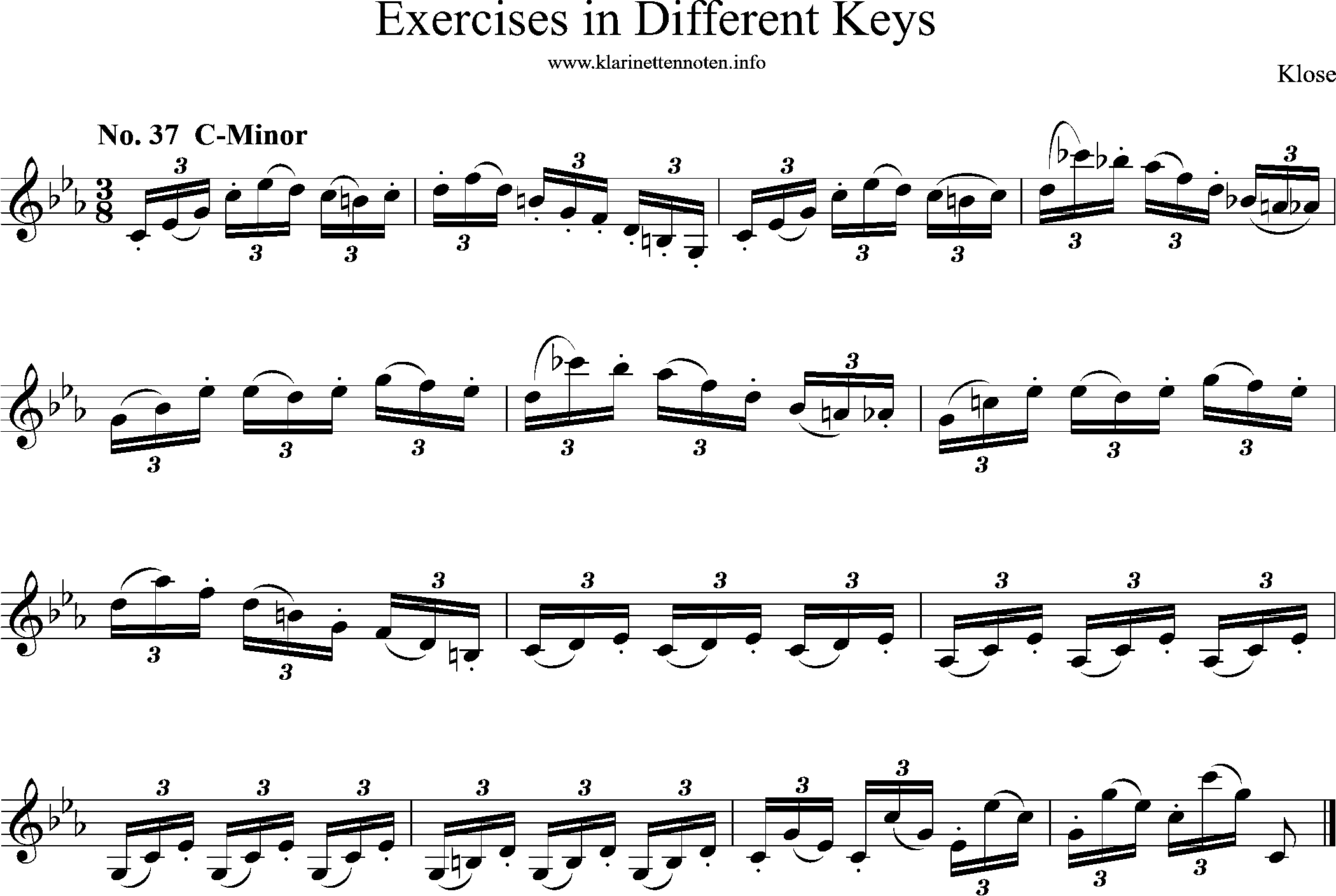 Exercises in Differewnt Keys, klose, No-37, C-Minor